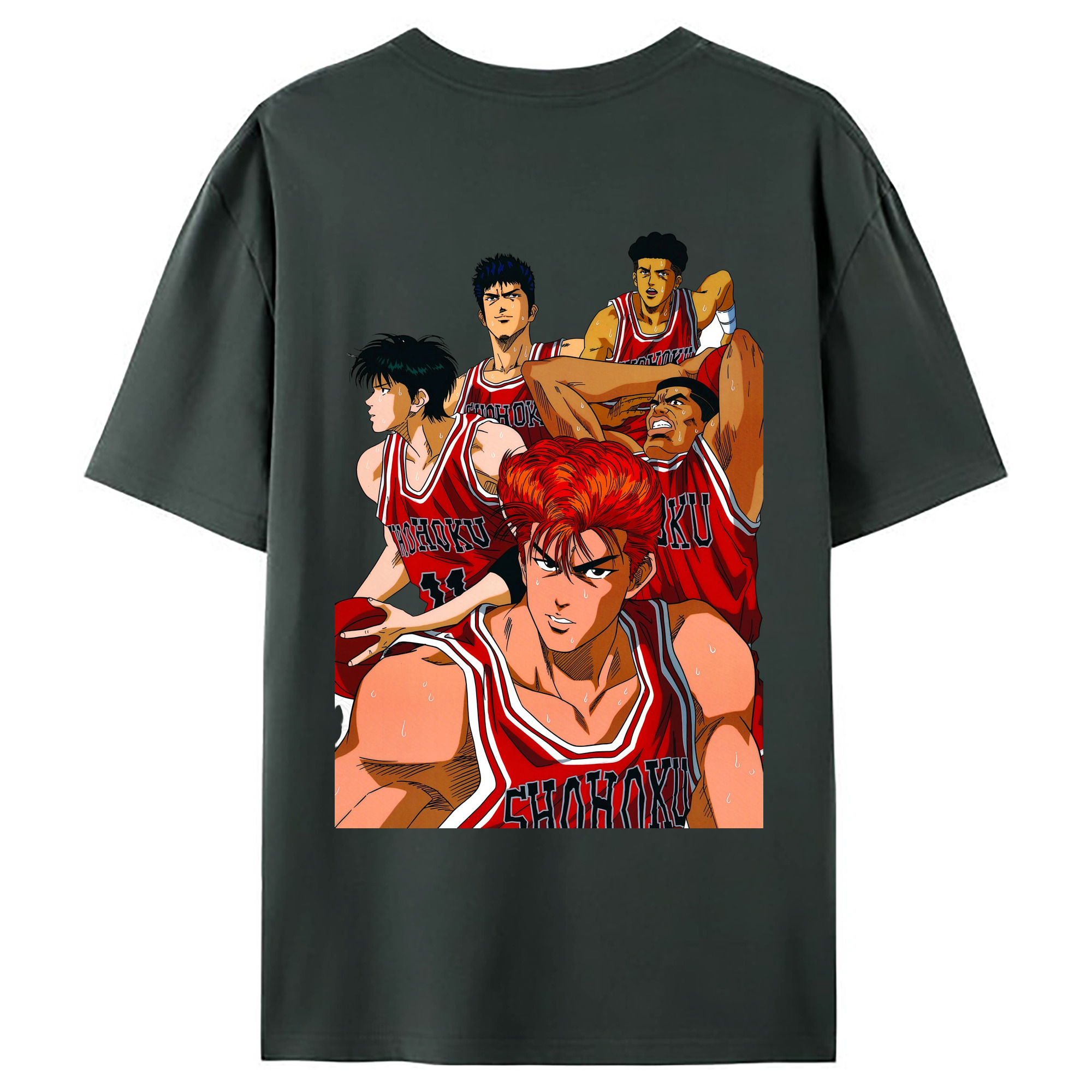 （画像用） SLAM DUNK／スラムダンク 綿100％ メンズ半袖Tシャツ（バックプリント） 通気性